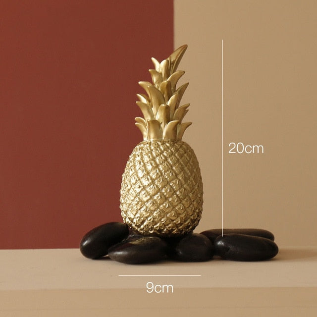 Nordic Light Luxury Ceramic Pineapple Golden Creative Home Living Room Porch Model Room Soft Decoration Wedding Gift - Provence Home Living Store