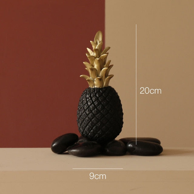 Nordic Light Luxury Ceramic Pineapple Golden Creative Home Living Room Porch Model Room Soft Decoration Wedding Gift - Provence Home Living Store