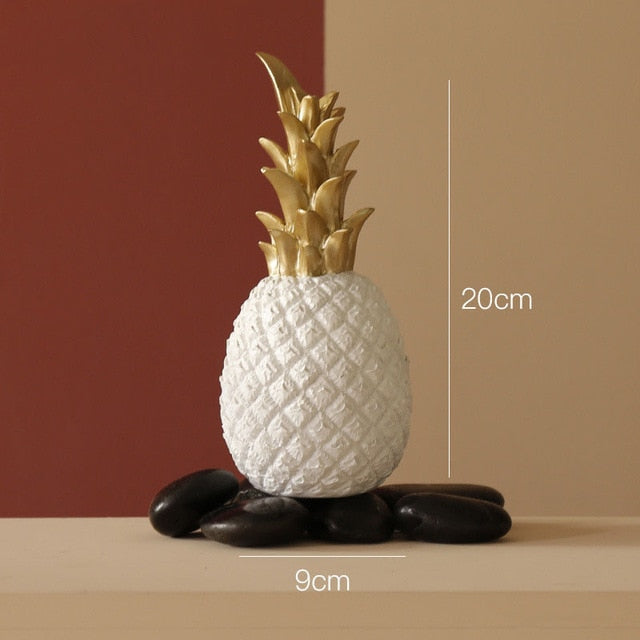 Nordic Light Luxury Ceramic Pineapple Golden Creative Home Living Room Porch Model Room Soft Decoration Wedding Gift - Provence Home Living Store