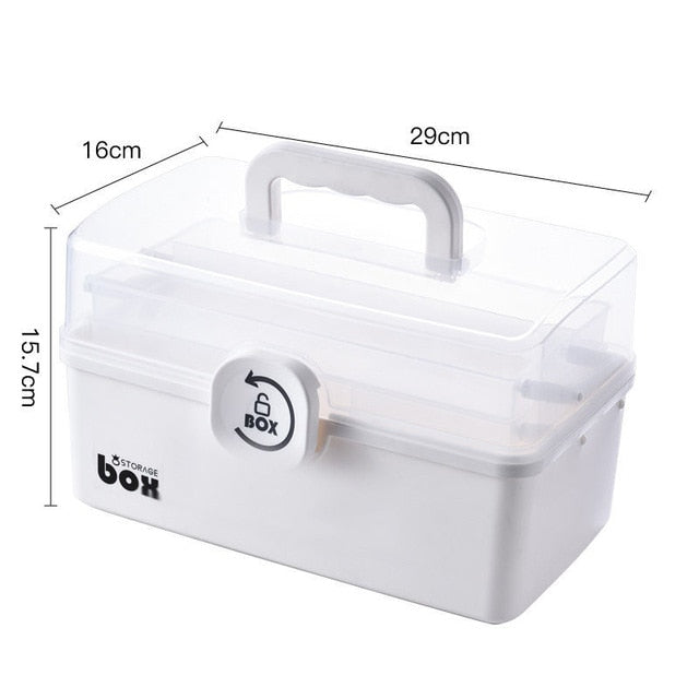 Plastic Tier Medicine Boxes Storage Box Large Capacity Drawer Sundries Organizer Folding Medicine Chest Storage First Aid Kit - Provence Home Living Store