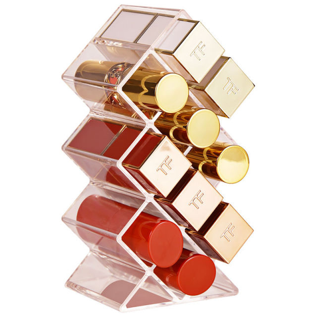 Lipstick Holder Make-up Organizer Cosmetic Storage Box Lip Gloss Storage Rotating Display Stand Transparent Plastic Storage Box - Provence Home Living Store