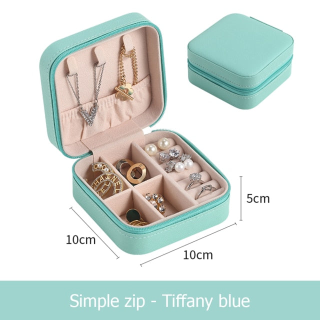 PU Jewelry Organizer Display Travel Jewelry Case Boxes Travel Portable Jewelry Box Storage Organizer Earring Holder Gifts - Provence Home Living Store