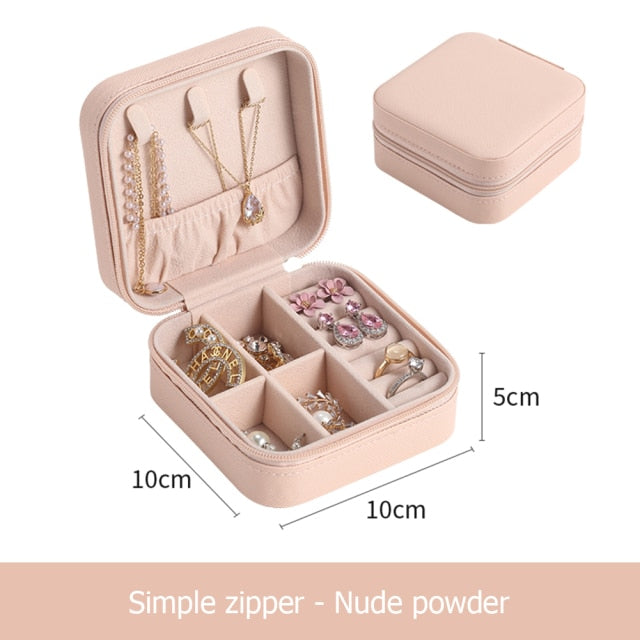 PU Jewelry Organizer Display Travel Jewelry Case Boxes Travel Portable Jewelry Box Storage Organizer Earring Holder Gifts - Provence Home Living Store