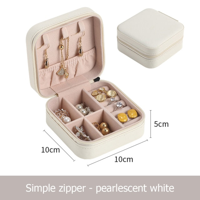 PU Jewelry Organizer Display Travel Jewelry Case Boxes Travel Portable Jewelry Box Storage Organizer Earring Holder Gifts - Provence Home Living Store