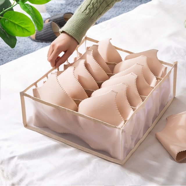 Dormitory closet organizer for socks home separated underwear storage box 7 grids jeans bra organizer foldable drawer organizer - Provence Home Living Store