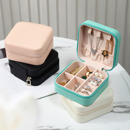 PU Jewelry Organizer Display Travel Jewelry Case Boxes Travel Portable Jewelry Box Storage Organizer Earring Holder Gifts - Provence Home Living Store