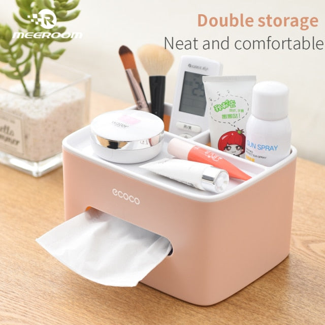 Tissue Storage Box Napkin Holder Multifunctional Sundries Storage Ontainer Living Room Stationery Organizer Box for Home Office - Provence Home Living Store