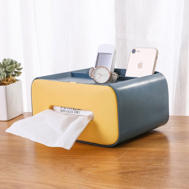 Tissue Storage Box Napkin Holder Multifunctional Sundries Storage Ontainer Living Room Stationery Organizer Box for Home Office - Provence Home Living Store