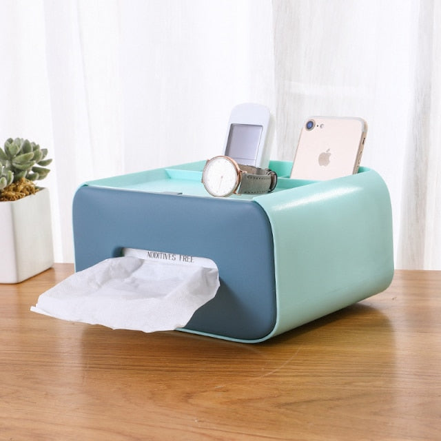 Tissue Storage Box Napkin Holder Multifunctional Sundries Storage Ontainer Living Room Stationery Organizer Box for Home Office - Provence Home Living Store