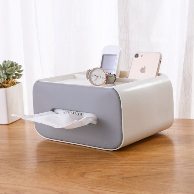 Tissue Storage Box Napkin Holder Multifunctional Sundries Storage Ontainer Living Room Stationery Organizer Box for Home Office - Provence Home Living Store