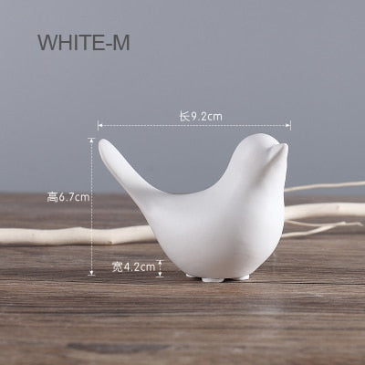 Nordic Creative White Ceramic Bird Figurines Home Decoration Accessories Party Crafts for Living Room Shelves Wedding Ornaments - Provence Home Living Store