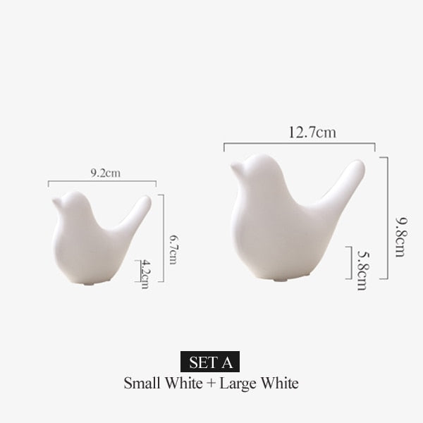 Nordic Creative White Ceramic Bird Figurines Home Decoration Accessories Party Crafts for Living Room Shelves Wedding Ornaments - Provence Home Living Store