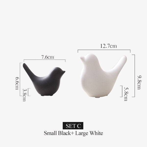 Nordic Creative White Ceramic Bird Figurines Home Decoration Accessories Party Crafts for Living Room Shelves Wedding Ornaments - Provence Home Living Store