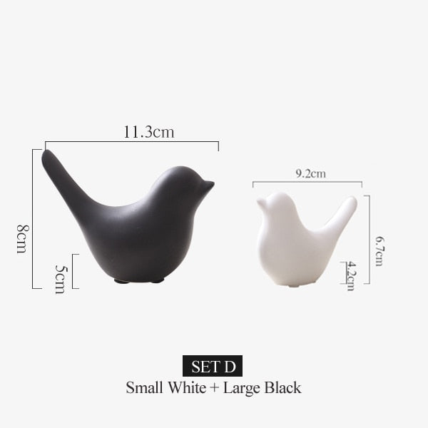 Nordic Creative White Ceramic Bird Figurines Home Decoration Accessories Party Crafts for Living Room Shelves Wedding Ornaments - Provence Home Living Store