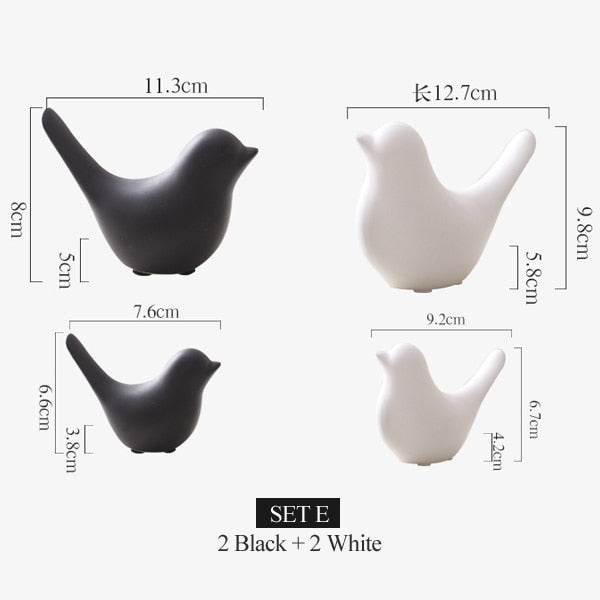 Nordic Creative White Ceramic Bird Figurines Home Decoration Accessories Party Crafts for Living Room Shelves Wedding Ornaments - Provence Home Living Store