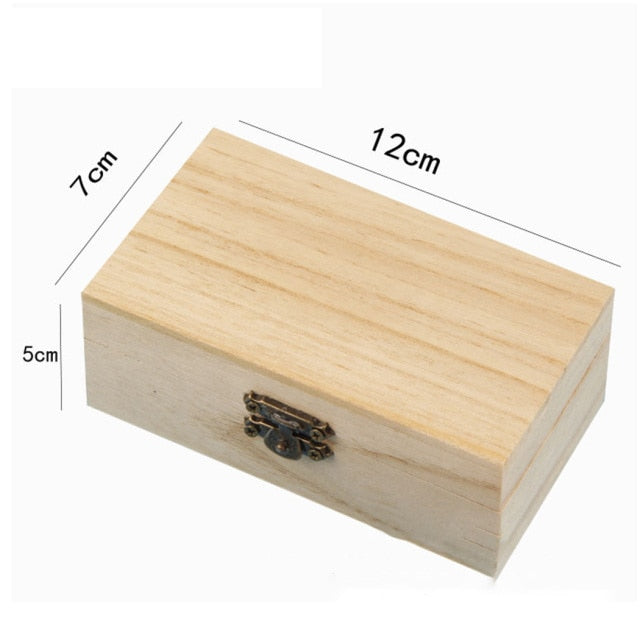 S/M/L Wooden Storage Box Plain Wood With Lid Multifunction Square Hinged Craft Gift Boxes For Home Supply Storage Decoration - Provence Home Living Store