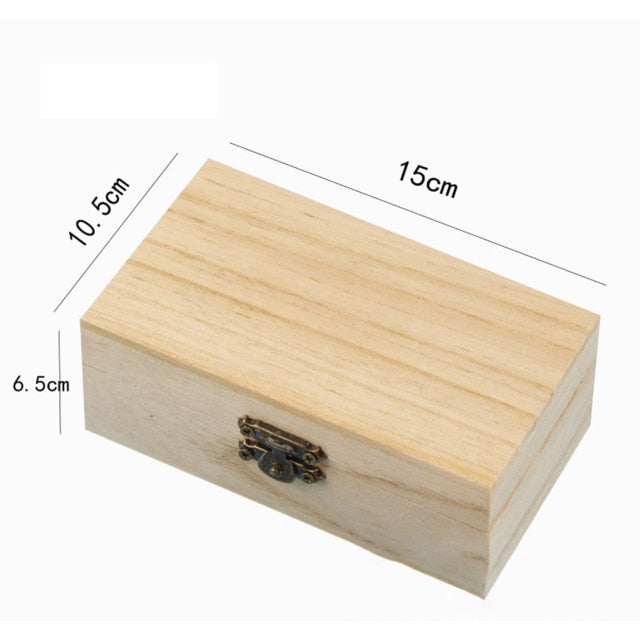 S/M/L Wooden Storage Box Plain Wood With Lid Multifunction Square Hinged Craft Gift Boxes For Home Supply Storage Decoration - Provence Home Living Store