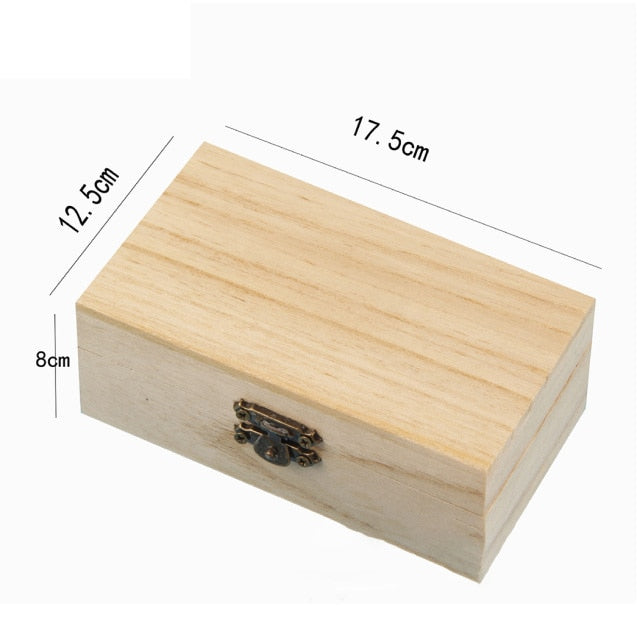 S/M/L Wooden Storage Box Plain Wood With Lid Multifunction Square Hinged Craft Gift Boxes For Home Supply Storage Decoration - Provence Home Living Store