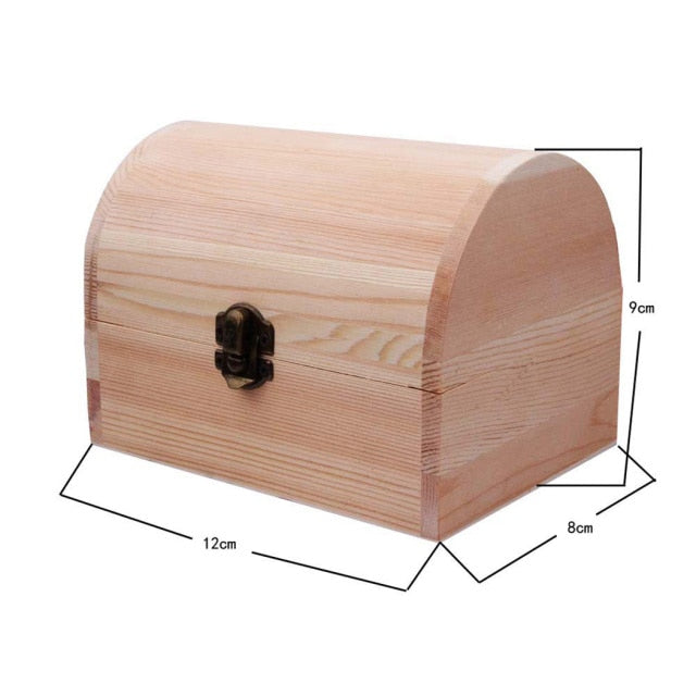 S/M/L Wooden Storage Box Plain Wood With Lid Multifunction Square Hinged Craft Gift Boxes For Home Supply Storage Decoration - Provence Home Living Store