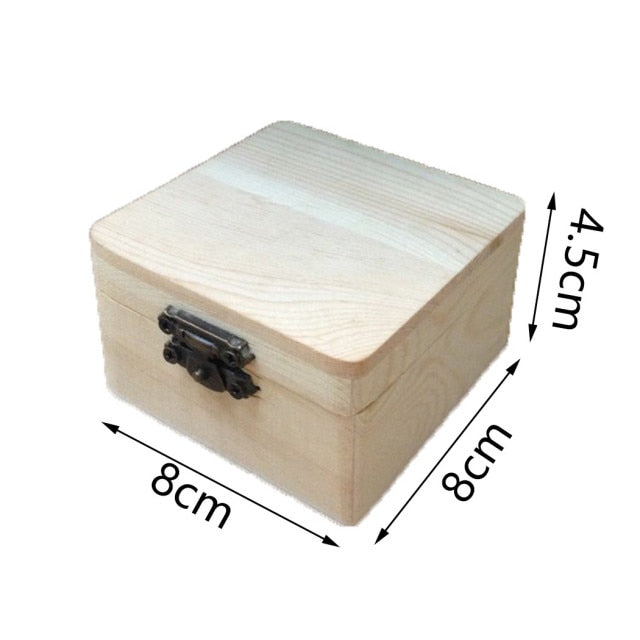 S/M/L Wooden Storage Box Plain Wood With Lid Multifunction Square Hinged Craft Gift Boxes For Home Supply Storage Decoration - Provence Home Living Store