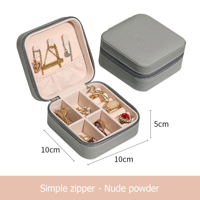 PU Jewelry Organizer Display Travel Jewelry Case Boxes Travel Portable Jewelry Box Storage Organizer Earring Holder Gifts - Provence Home Living Store