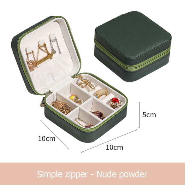 PU Jewelry Organizer Display Travel Jewelry Case Boxes Travel Portable Jewelry Box Storage Organizer Earring Holder Gifts - Provence Home Living Store