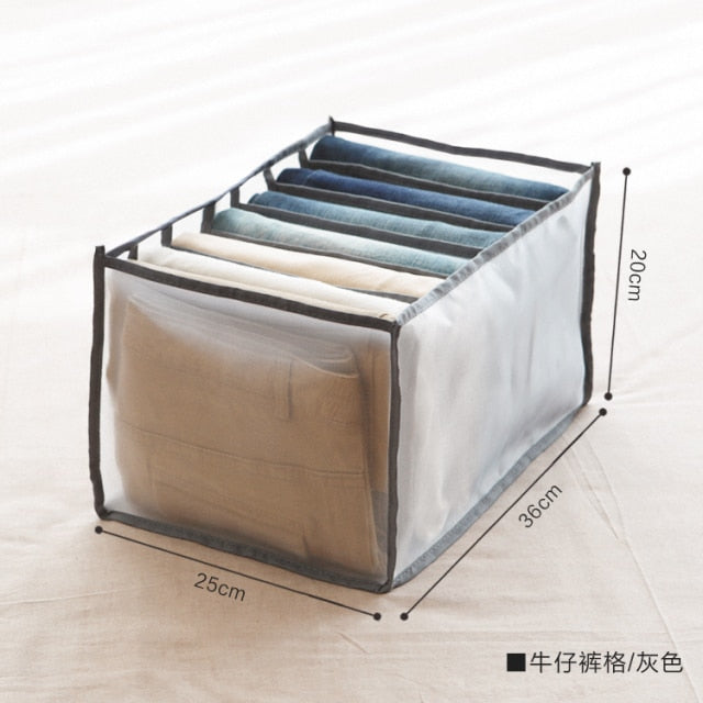 Jeans Compartment Storage Box Closet Clothes Drawer Mesh Separation Box Stacking Pants Drawer Divider Can Washed Home Organizer - Provence Home Living Store