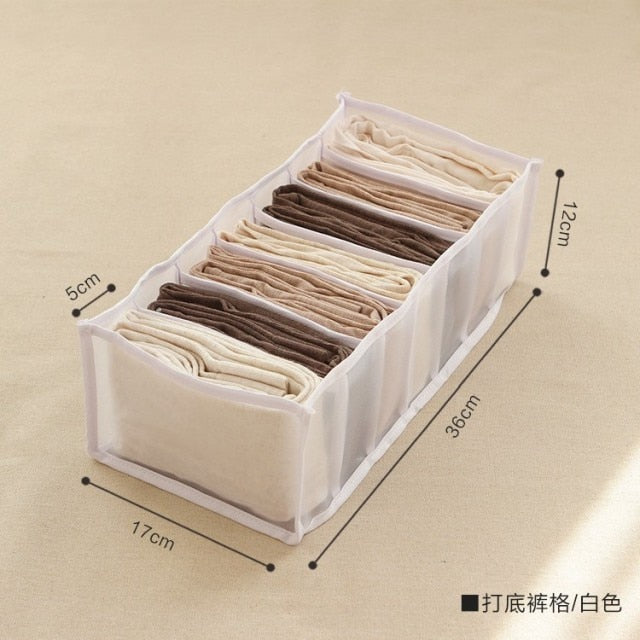 Jeans Compartment Storage Box Closet Clothes Drawer Mesh Separation Box Stacking Pants Drawer Divider Can Washed Home Organizer - Provence Home Living Store