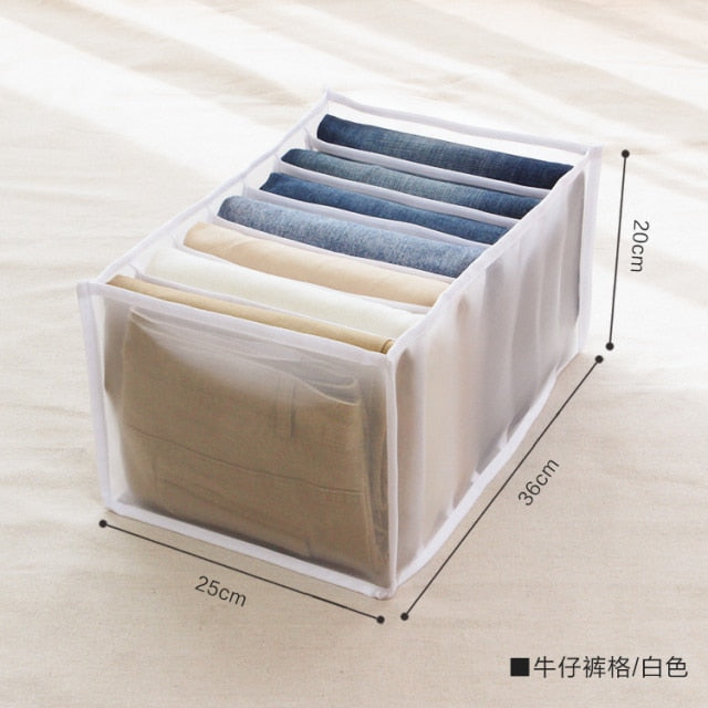 Jeans Compartment Storage Box Closet Clothes Drawer Mesh Separation Box Stacking Pants Drawer Divider Can Washed Home Organizer - Provence Home Living Store