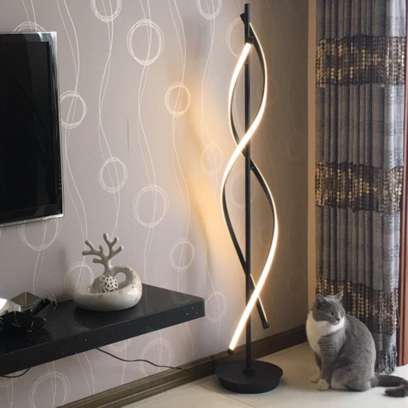 Minimalist floor lamp For Living room Bedroom spiral Lamp Bedroom Office Black White lampe de salon Led Standing Lamps Fixtures - Provence Home Living Store