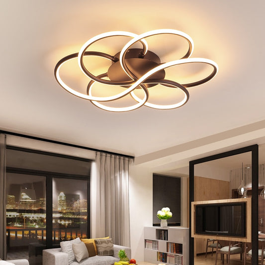 Modern Nordic Style Design Led Chandelier For Living Room Dining Room Bedroom Kitchen White Ceiling Lamp Remote Control Light - Provence Home Living Store