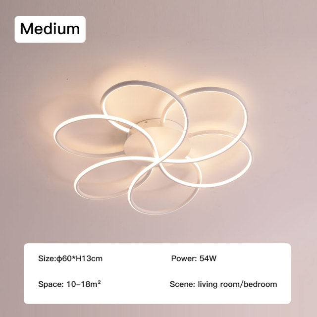 Modern Nordic Style Design Led Chandelier For Living Room Dining Room Bedroom Kitchen White Ceiling Lamp Remote Control Light - Provence Home Living Store