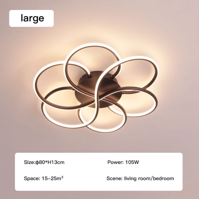 Modern Nordic Style Design Led Chandelier For Living Room Dining Room Bedroom Kitchen White Ceiling Lamp Remote Control Light - Provence Home Living Store