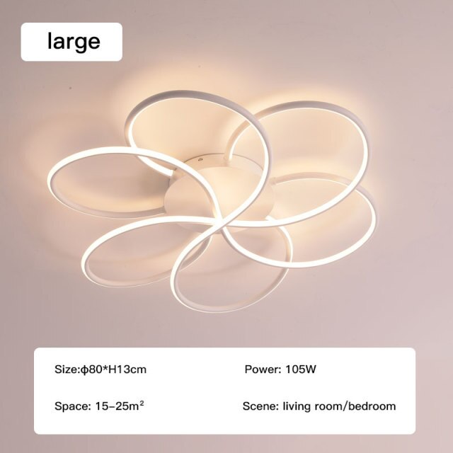 Modern Nordic Style Design Led Chandelier For Living Room Dining Room Bedroom Kitchen White Ceiling Lamp Remote Control Light - Provence Home Living Store