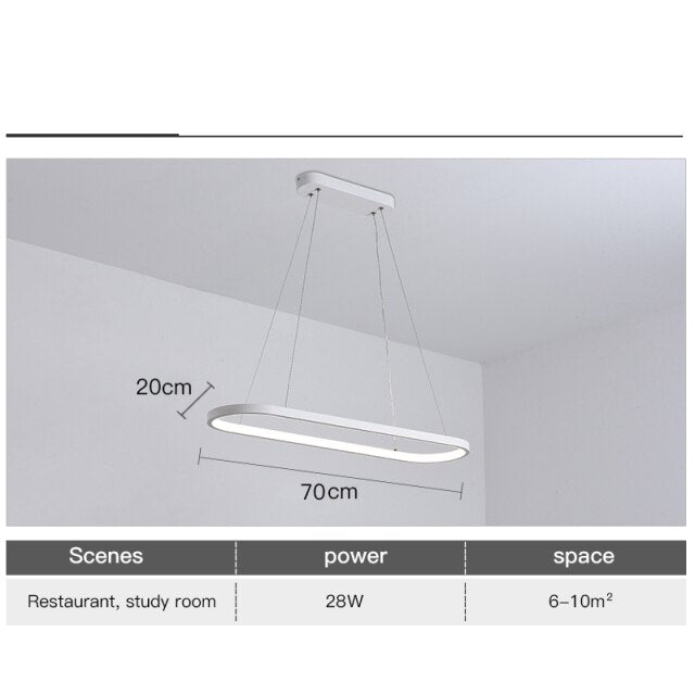 Minimalism Modern Led Chandelier For Living Room Dining Room Kitchen Bedroom Led Pendant Lamp White Simple Design Hanging Light - Provence Home Living Store