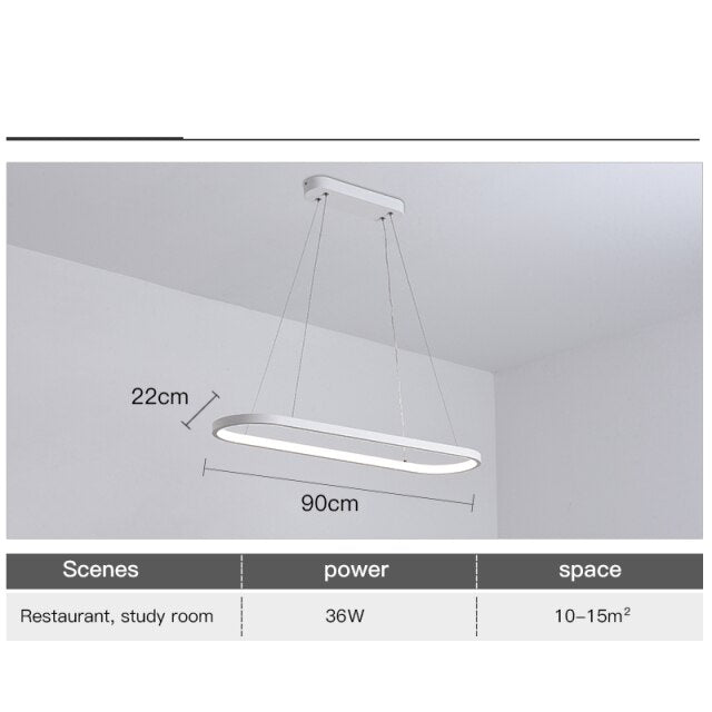 Minimalism Modern Led Chandelier For Living Room Dining Room Kitchen Bedroom Led Pendant Lamp White Simple Design Hanging Light - Provence Home Living Store