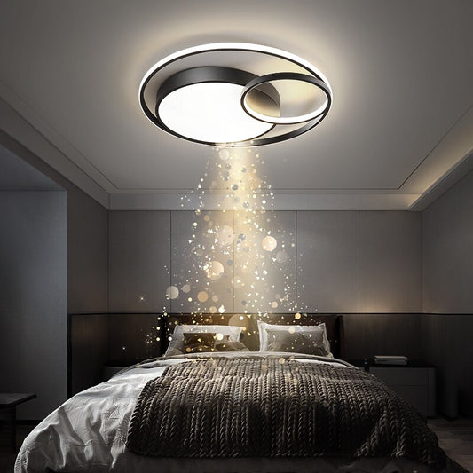 Modern Metal Led Ceiling Lamp Bedroom Living Acrylic Surface Mount Round Golden Lustre Panel Light Indoor Decoration Fixtures - Provence Home Living Store