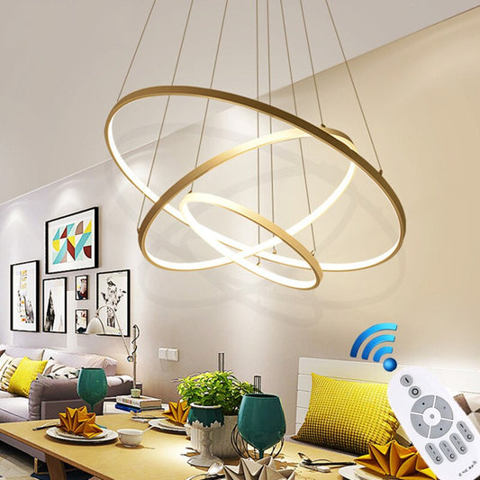 40 60 80 100cm Rings Modern LED Ceiling Lights For Living Dining room Kitchen Lustre Led Hanging Ceiling Lamp Lighting Fixtures - Provence Home Living Store