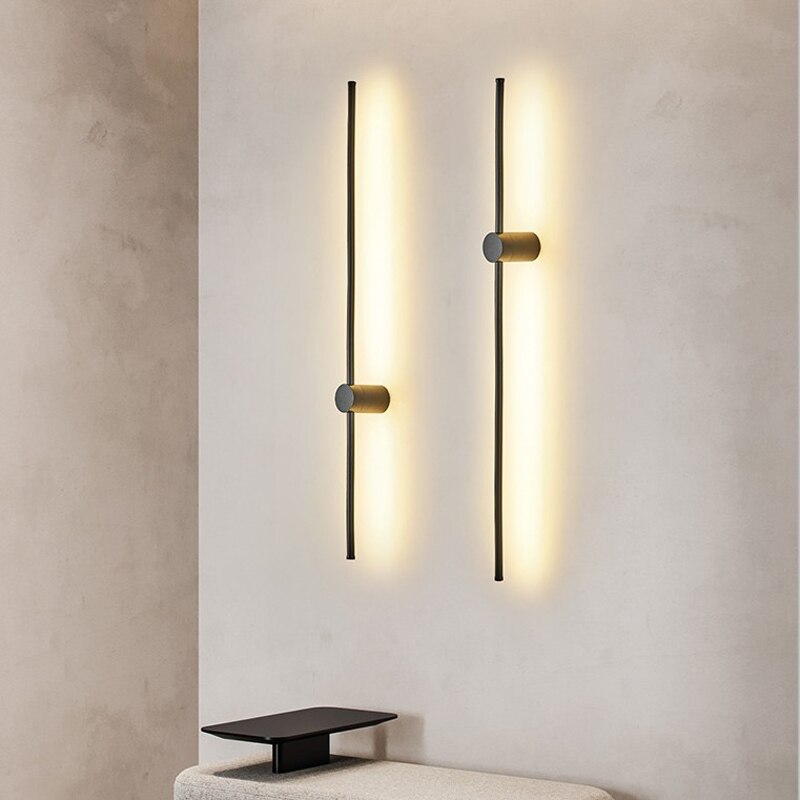 Modern LED minimalist wall light Living room TV background long arm wall lamp Creative atmosphere black wall sconce - Provence Home Living Store