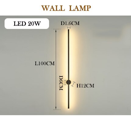 Modern LED minimalist wall light Living room TV background long arm wall lamp Creative atmosphere black wall sconce - Provence Home Living Store