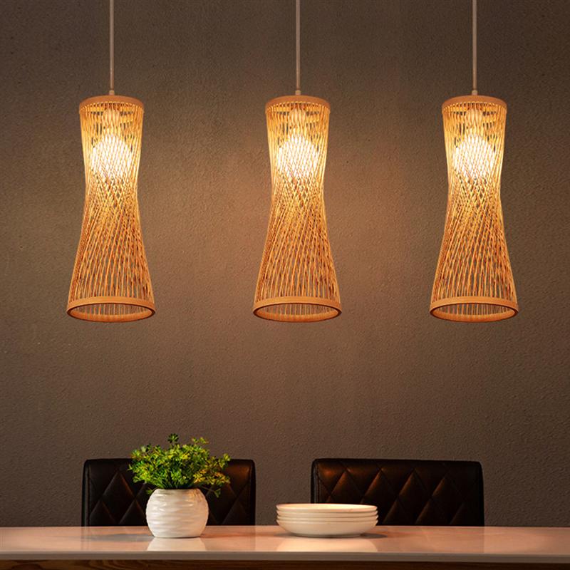 1Pc New Chinese Style Creative Bamboo Weaving Hanging Light For Home Decor Japanese Zen Bamboo Chandelier - Provence Home Living Store